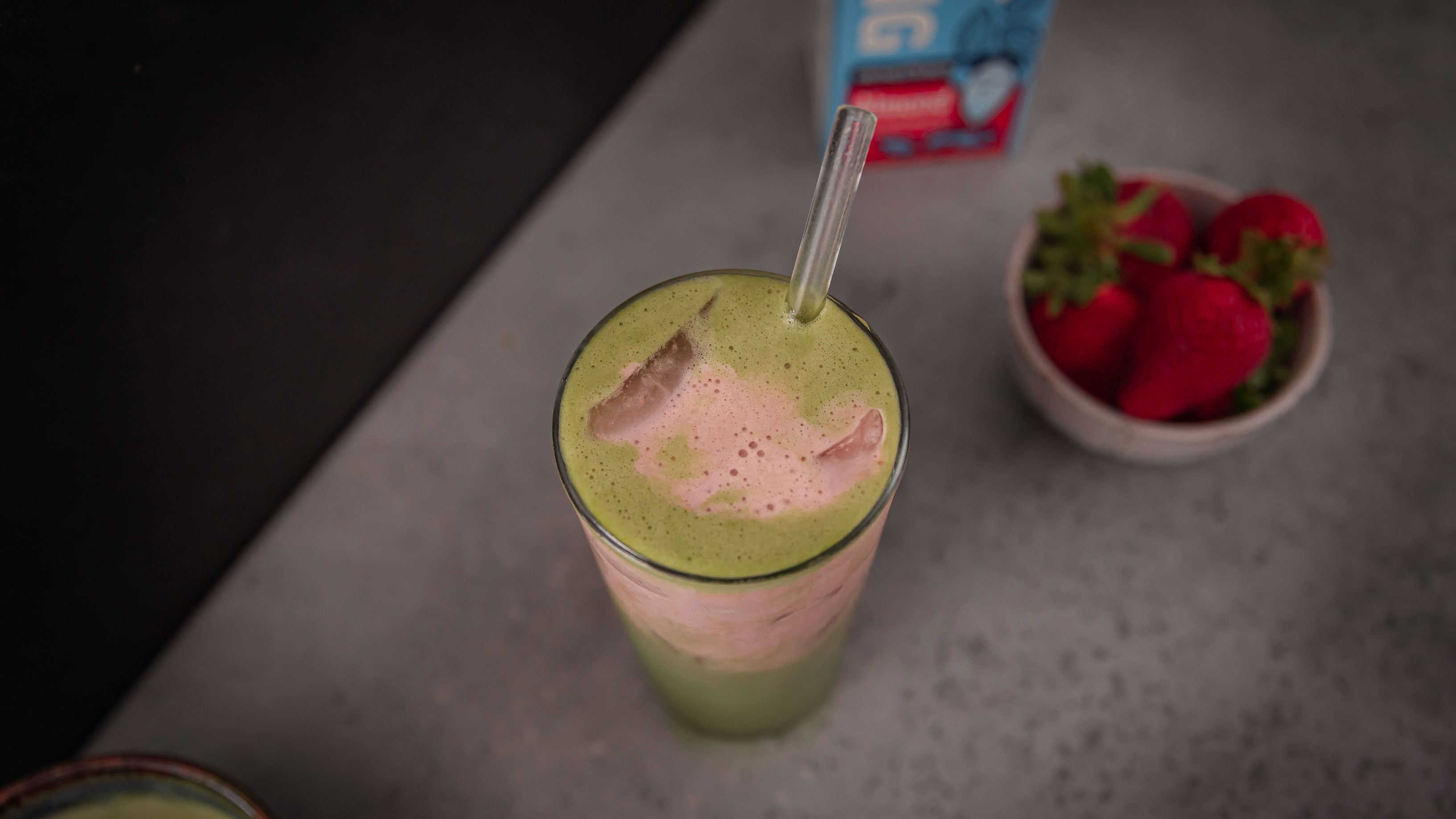 strawberry milk matcha latte