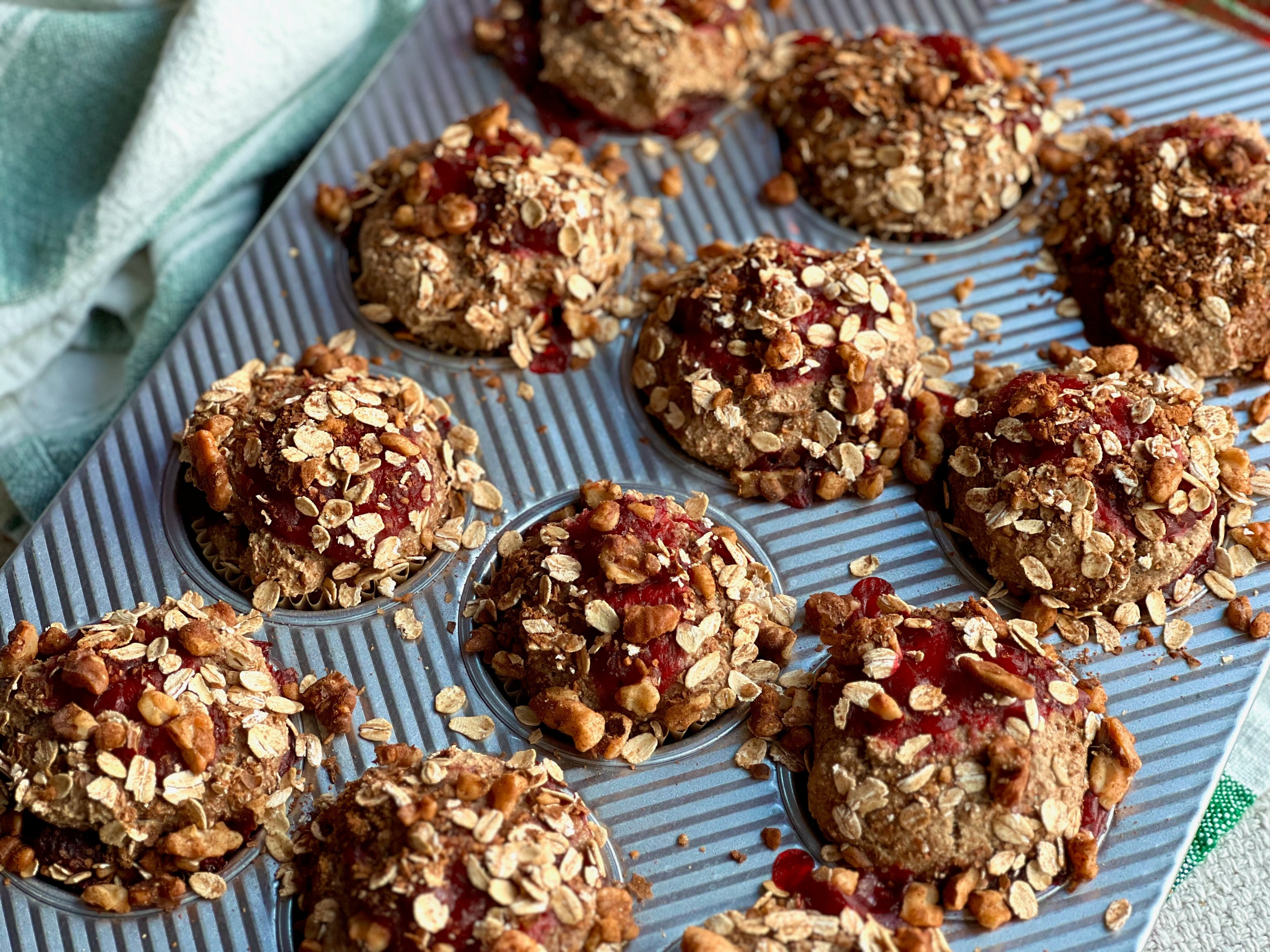 Cranberry Sauce Pancake Muffins