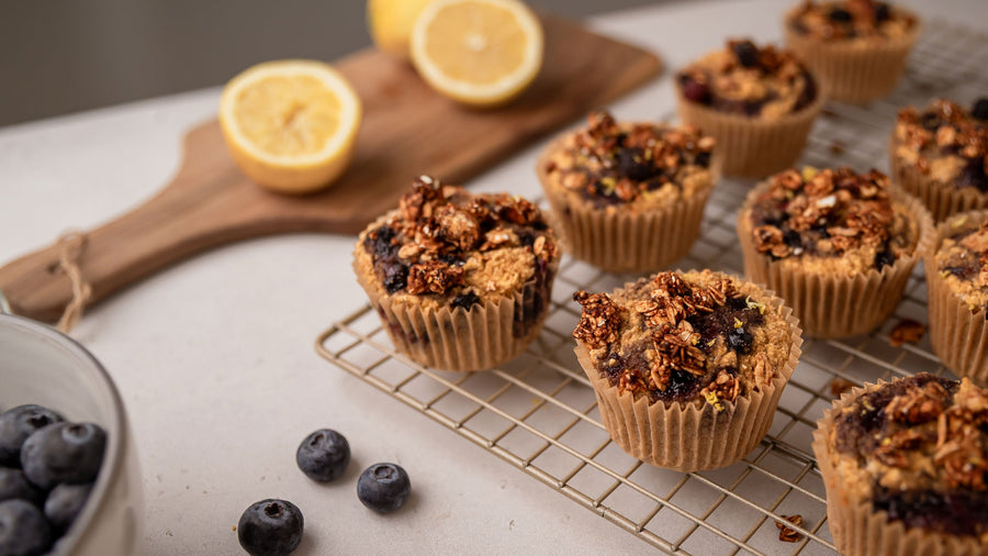lemon berry swirl muffins
