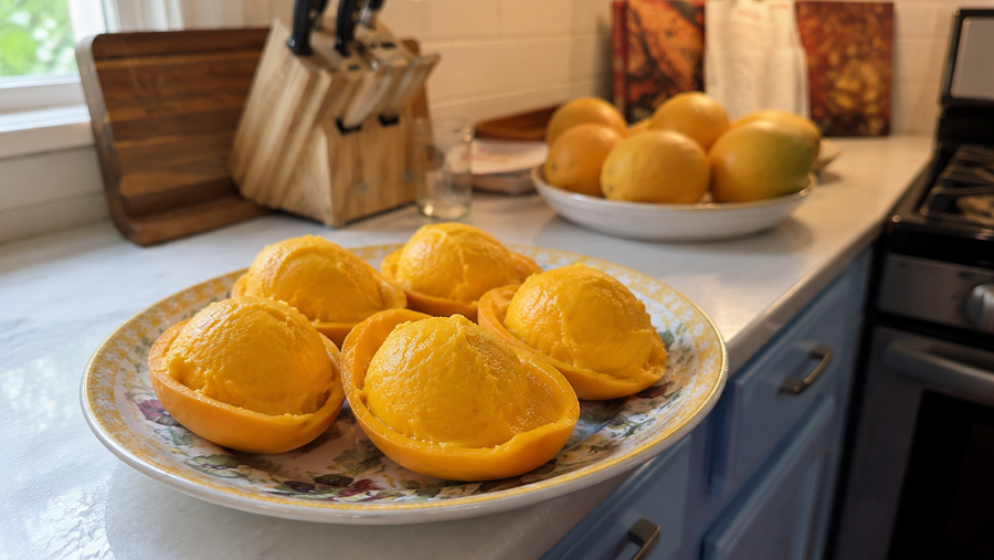 one-ingredient mango sorbet