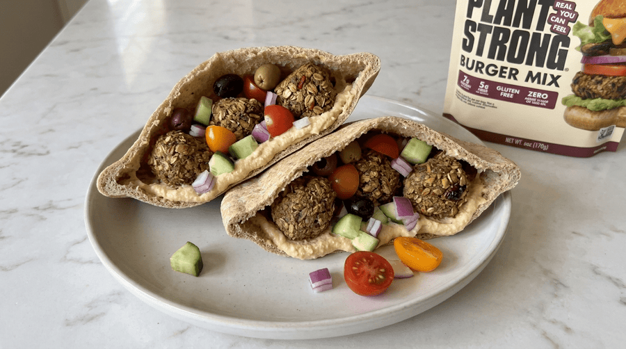 greek inspired meatball pitas