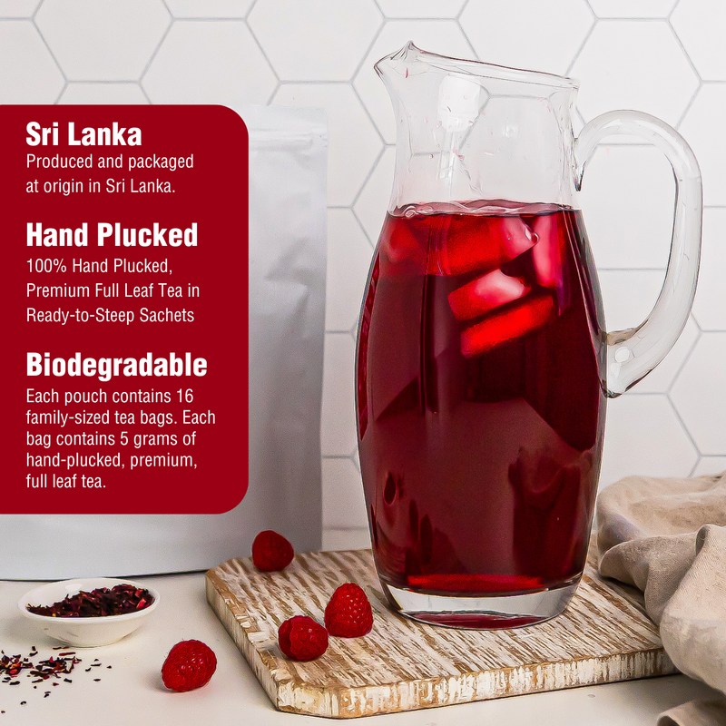 Iced Tea Pouches Raspberry Hibiscus (Makes 16 Quarts)