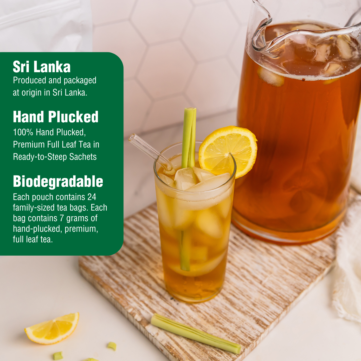 Iced Tea Pouches Lemongrass Green (Makes 24 Quarts)