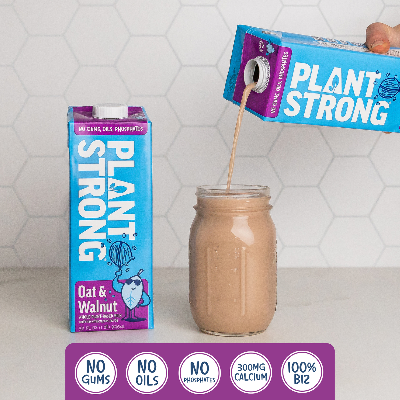 fortified plant milk OAT & WALNUT Milk: Unsweetened, Gluten Free, Plant-Based