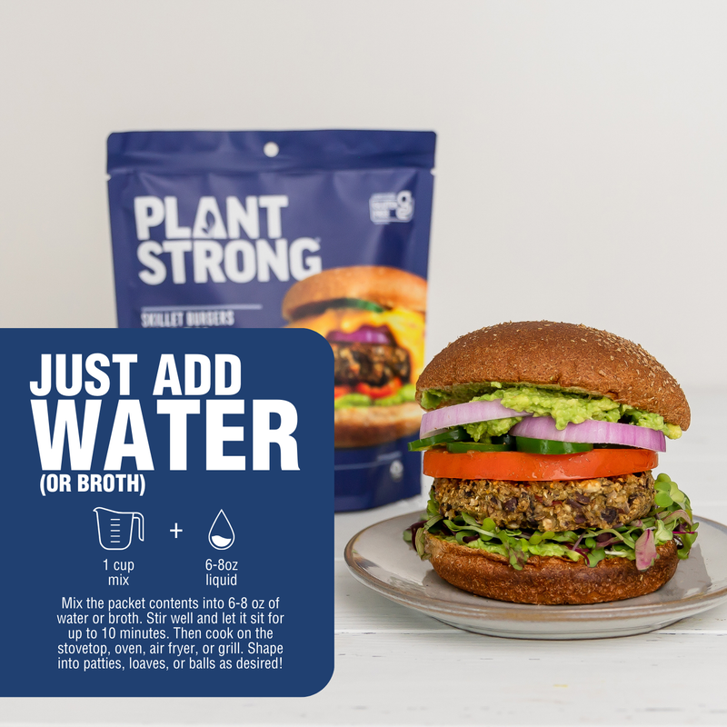 air fry plant based burger Plant-Based, Oil-Free, Gluten-Free Black Bean Skillet Burger Mix