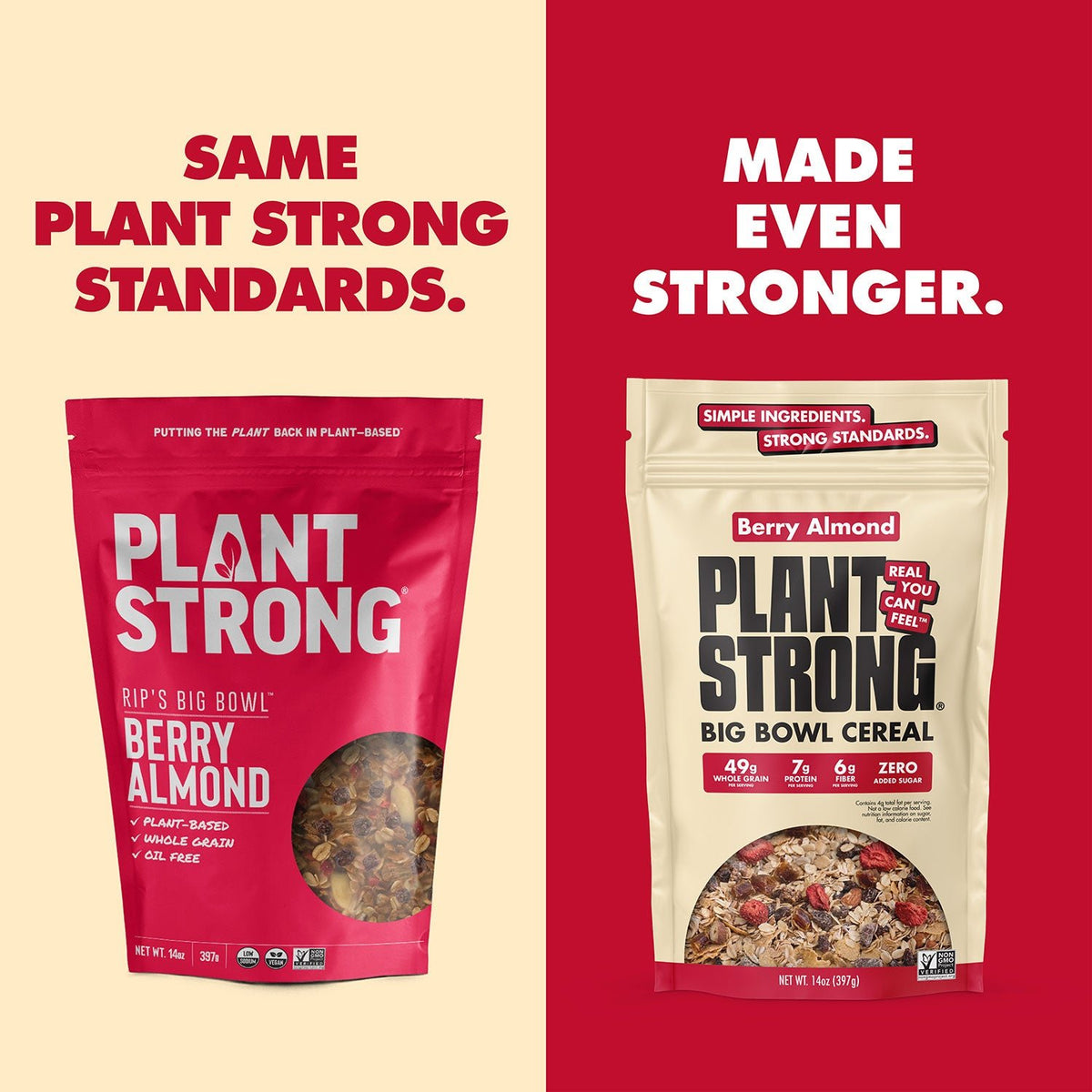 NEW! Big Bowl Berry Almond Cereal - Plant Strong