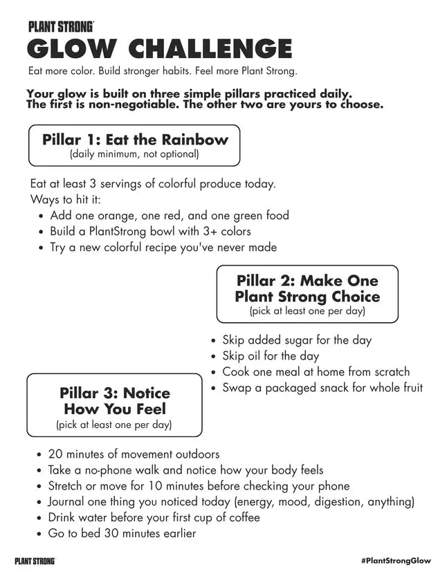Challenge Kit page explaining the three daily pillars